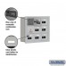 Salsbury Cell Phone Storage Locker - with Front Access Panel - 3 Door High Unit (5 Inch Deep Compartments) - 9 A Doors (8 usable) - Aluminum - Recessed Mounted - Resettable Combination Locks  19135-09ARC